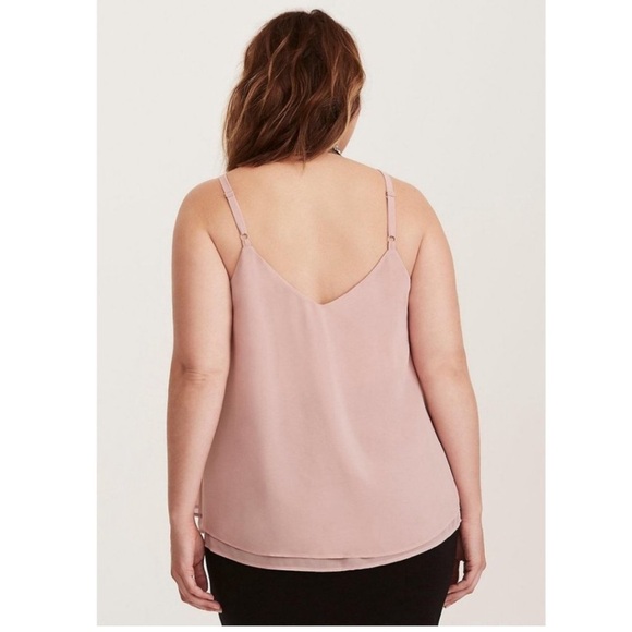 Torrid Sophie Chiffon Relaxed Double Layer Swing Cami Tank Top Dusty Pink 2X - Picture 2 of 10